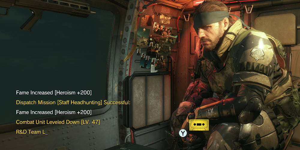Metal Gear Solid V status screen